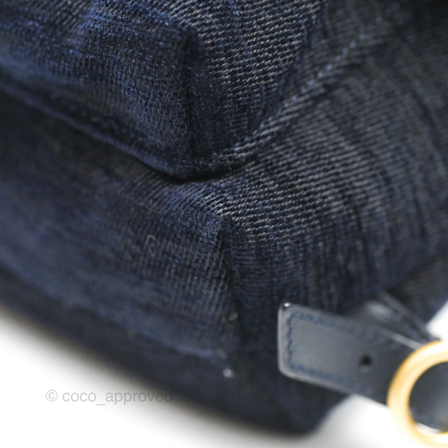 Chanel Parisian Stroll Backpack Wool Velvet Navy