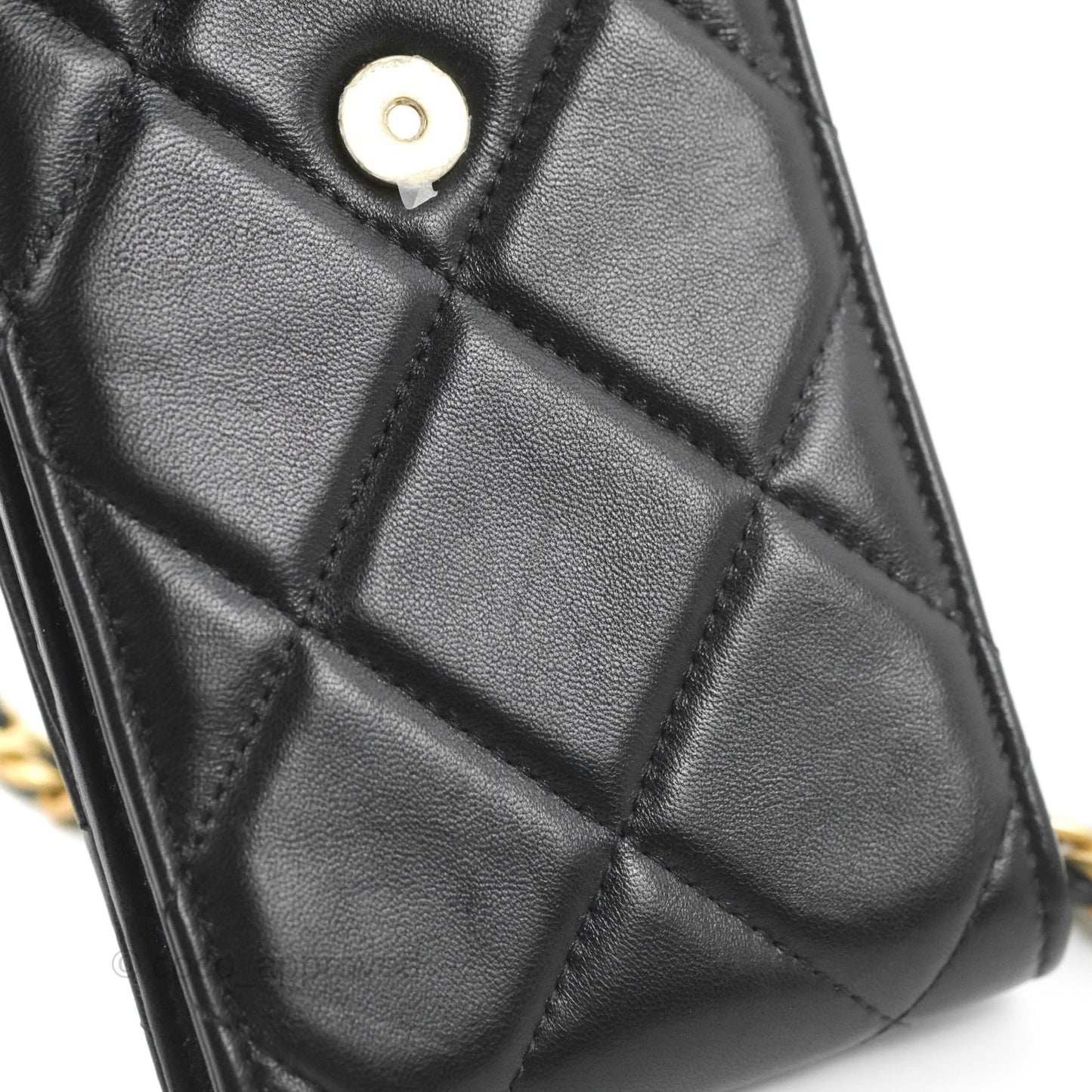 Chanel 19 Phone Holder Black Mixed Hardware