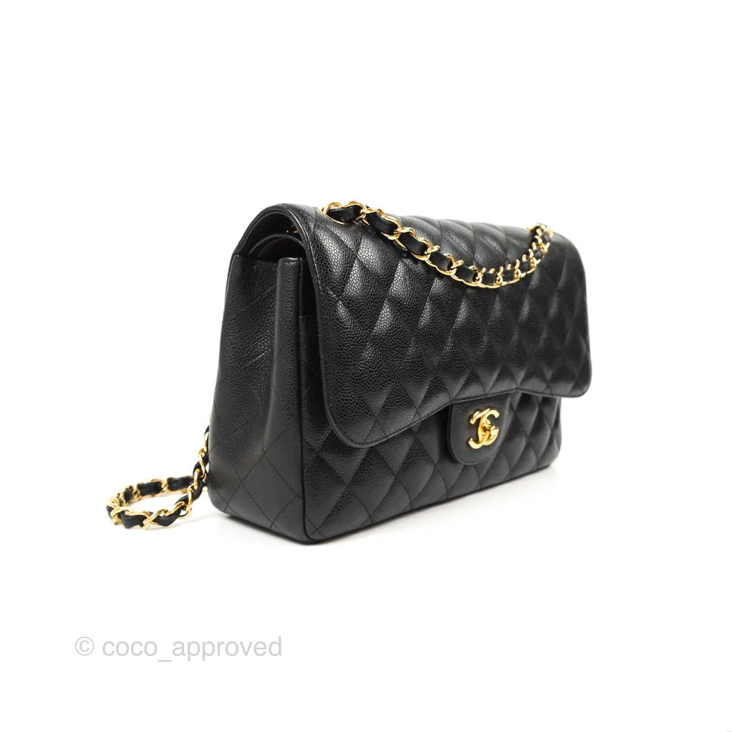 Chanel Jumbo Double Flap Black Caviar Gold Hardware⁣⁣