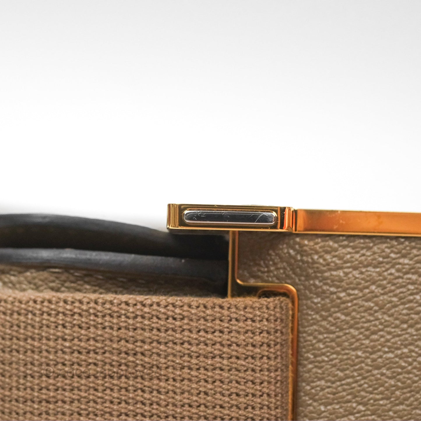 Hermès Geta Bag Etoupe Chevre Mysore Gold Hardware