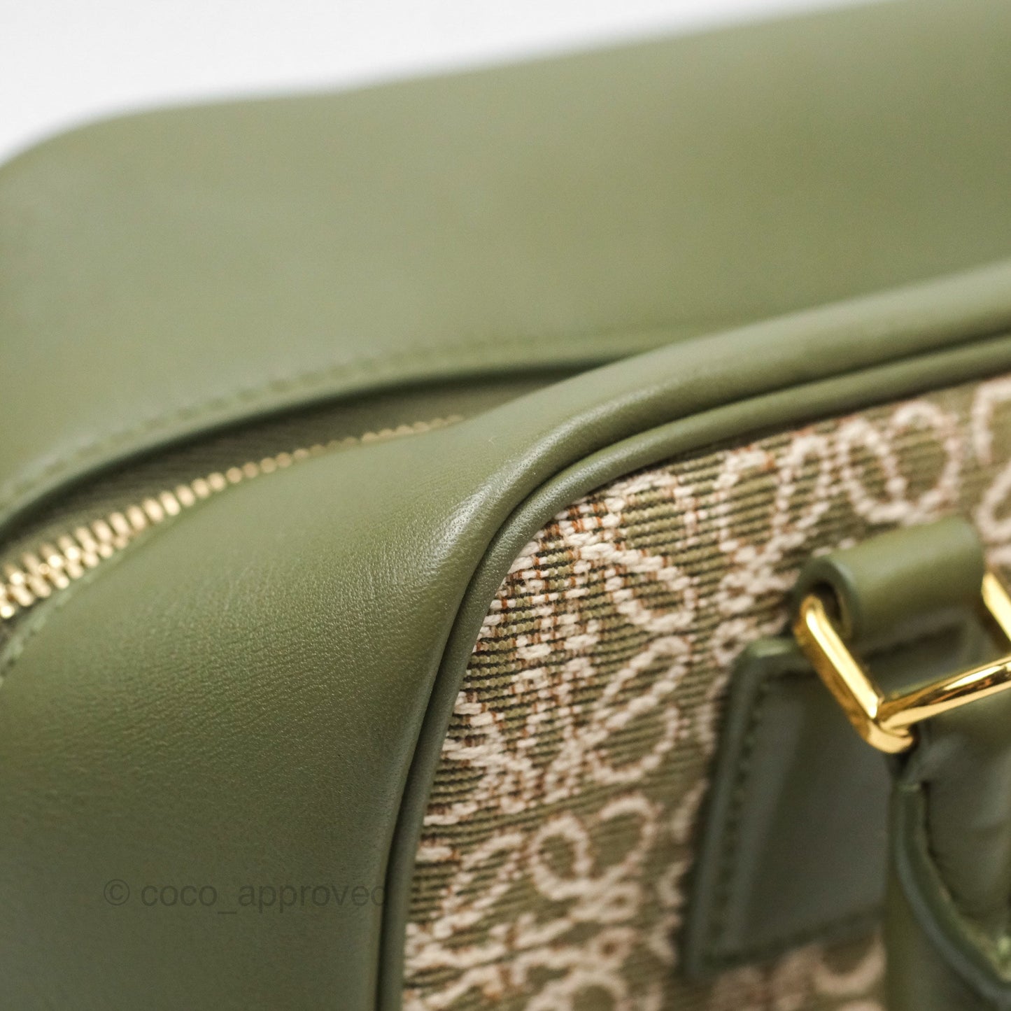 Loewe Amazona 19 Square Green/ Avocado Green in Anagram Jacquard and Calfskin