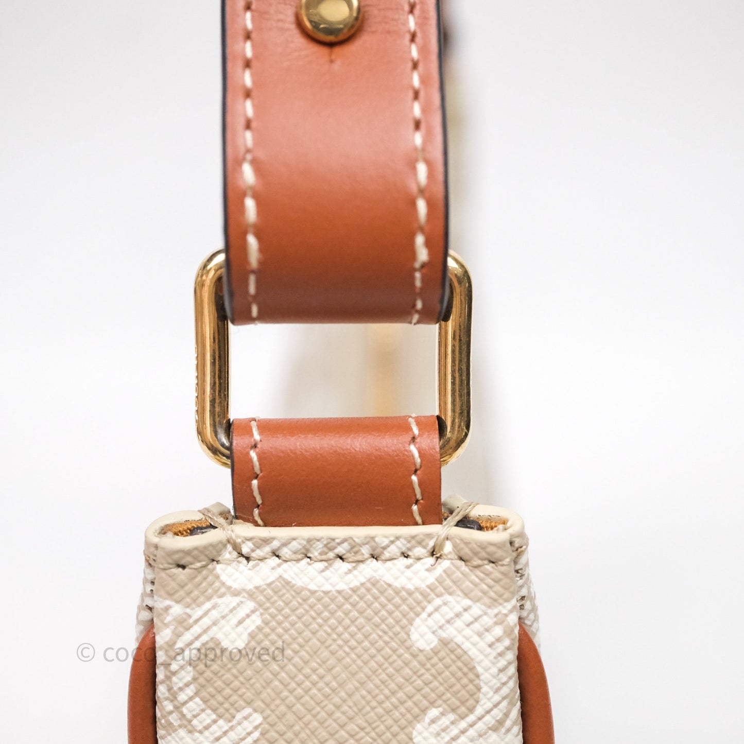 Celine Ava Bag In Triomphe Canvas Calfskin Grege