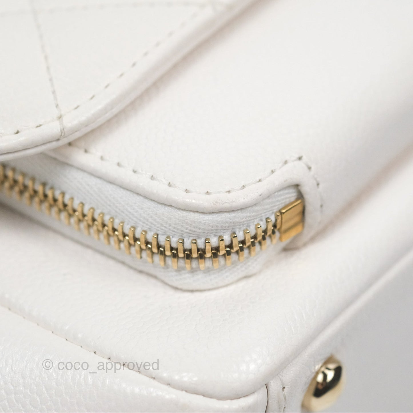 Chanel Quilted Small Business Affinity Flap White Caviar Gold Hardware