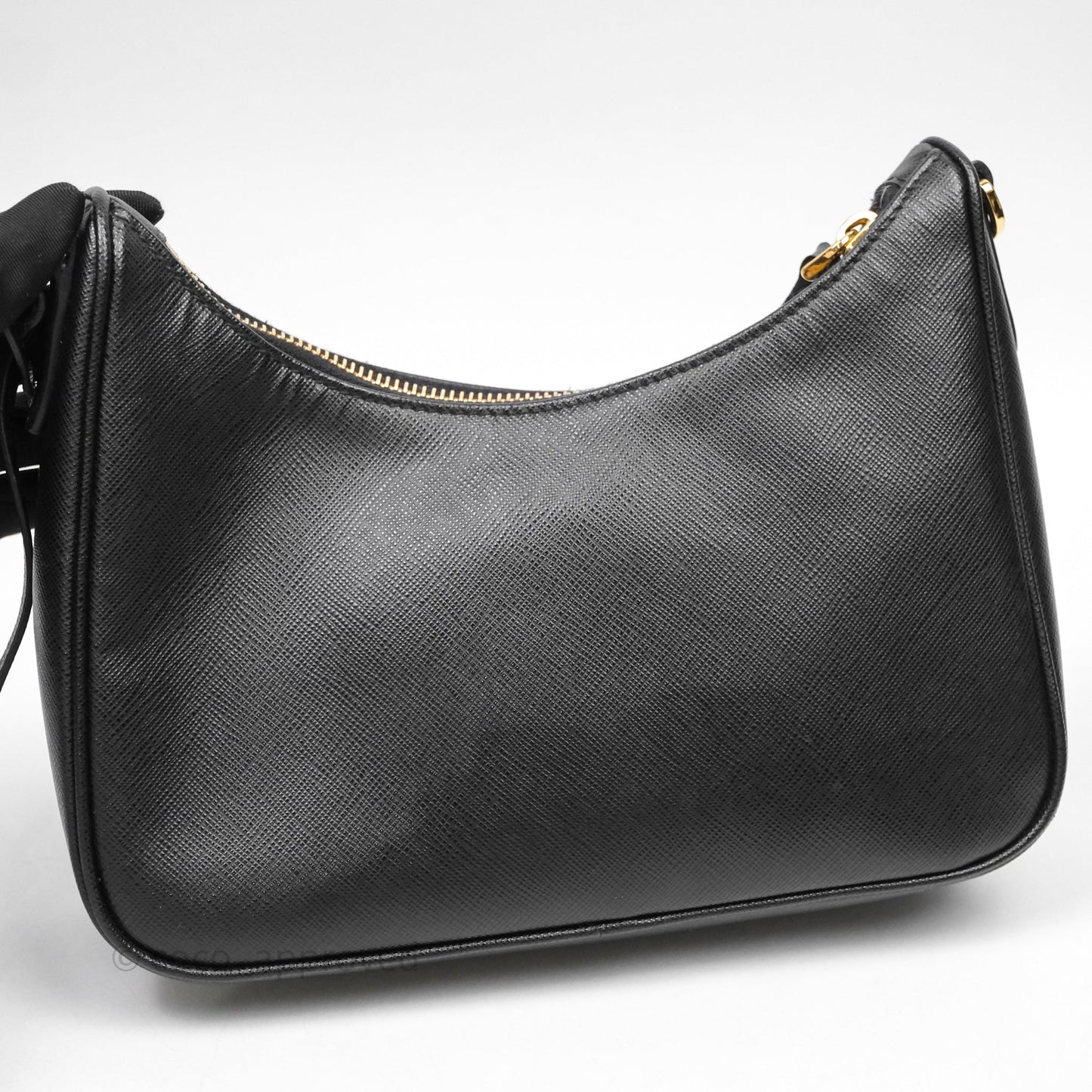 Prada Re-Edition 2005 Black Saffiano Leather Bag Gold Hardware