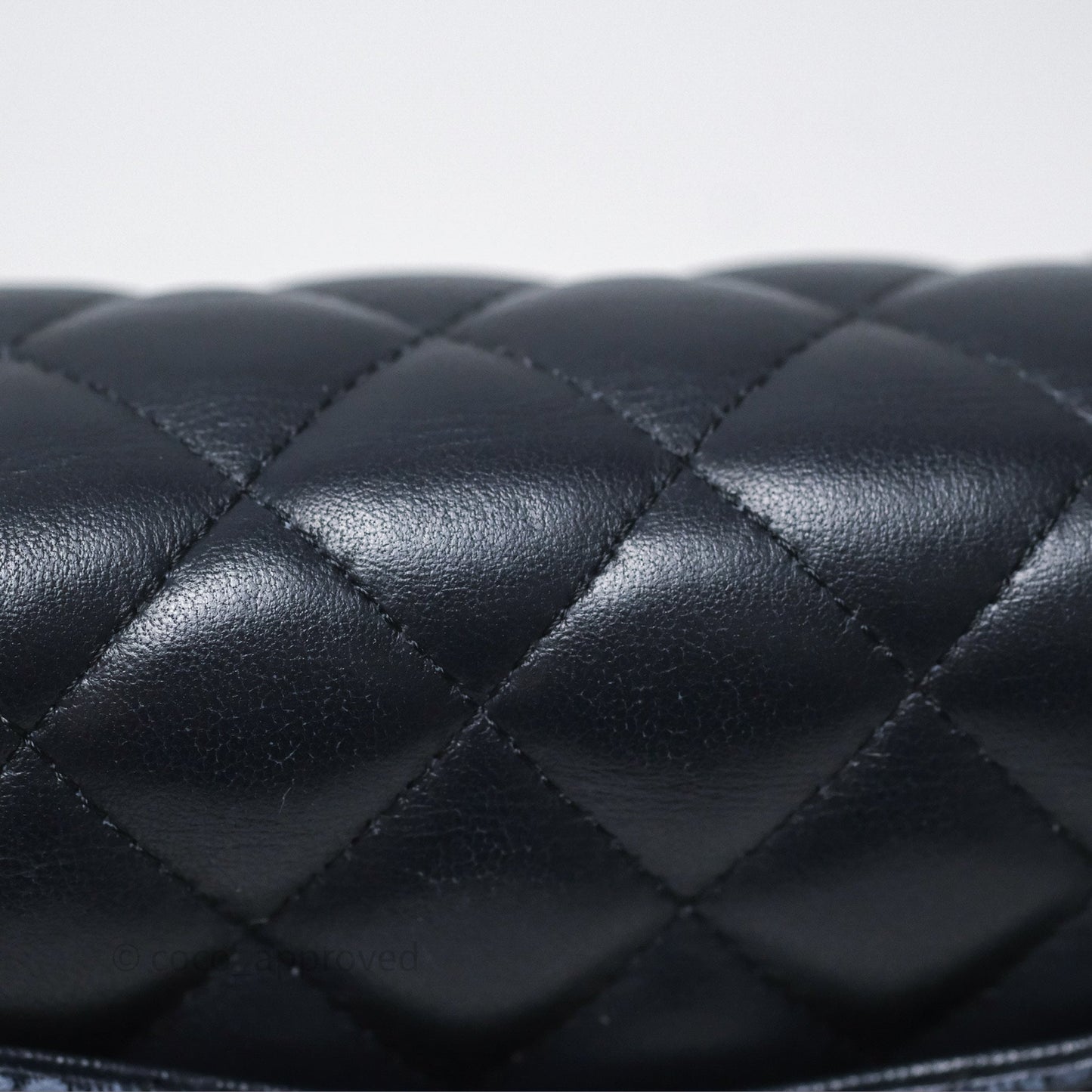 Chanel Mini Square Flap Quilted Navy Lambskin Gold Hardware