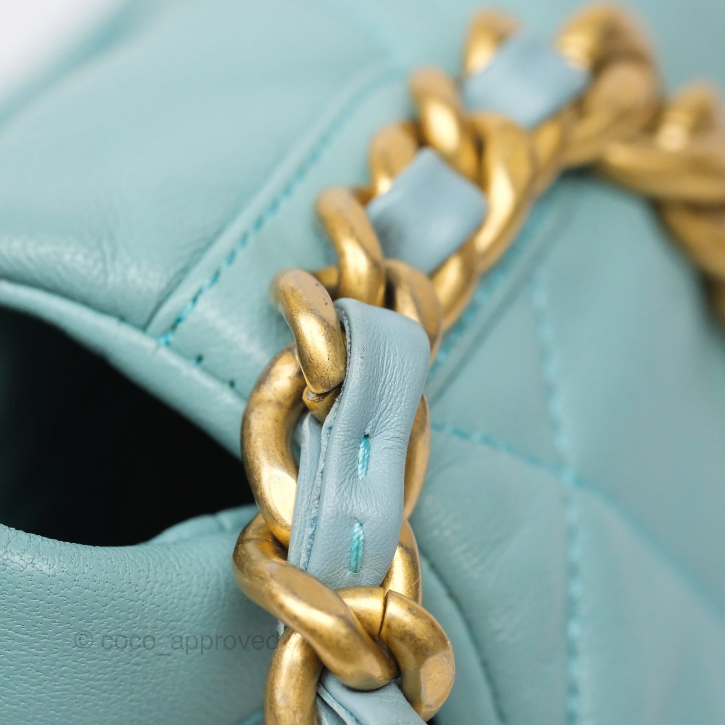 Chanel 19 Small Tiffany Blue Mixed Hardware