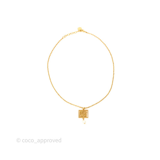 Christian Dior Miss Dior Necklace Gold Tone