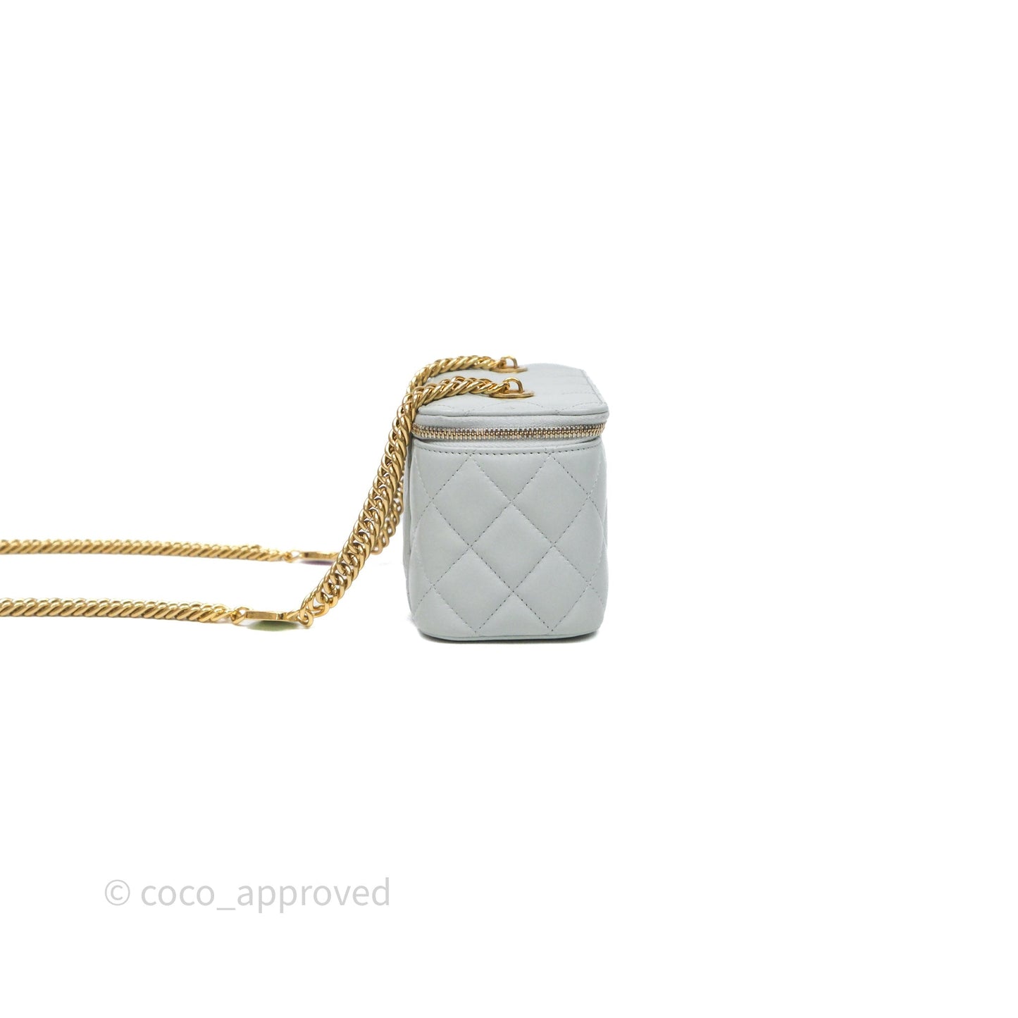 Chanel Coco Chain Vanity Blue Lambskin Gold Hardware