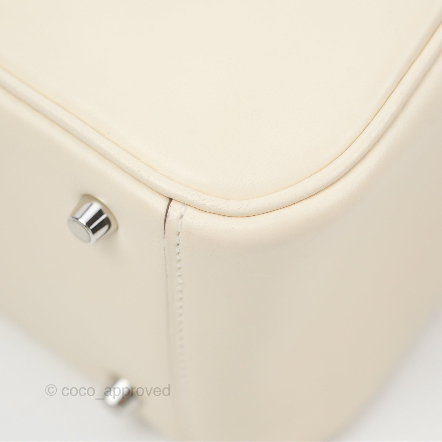 Hermès Mini Lindy 20 Nata/ Lime Swift Palladium Hardware