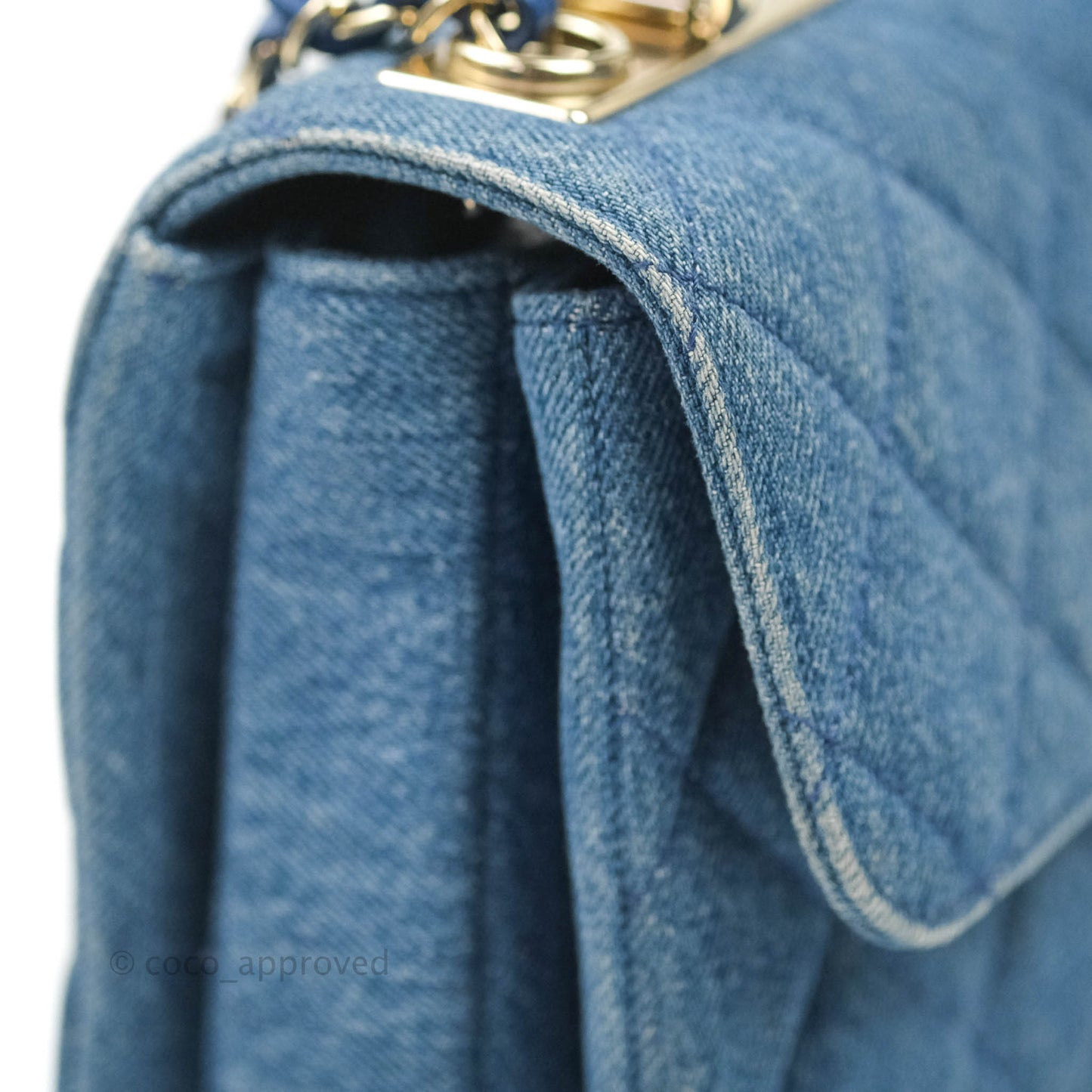 Chanel Trendy CC Small Navy Denim Gold Hardware
