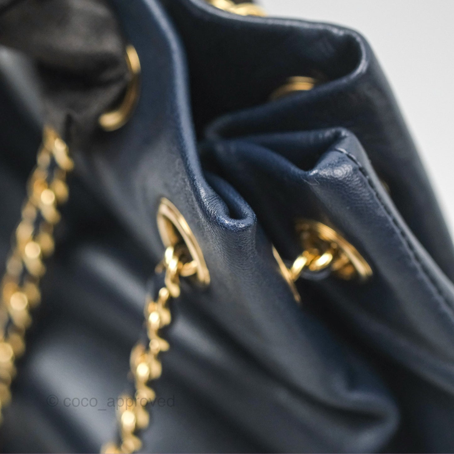 Chanel Small Seoul Backpack Navy Lambskin Gold Hardware