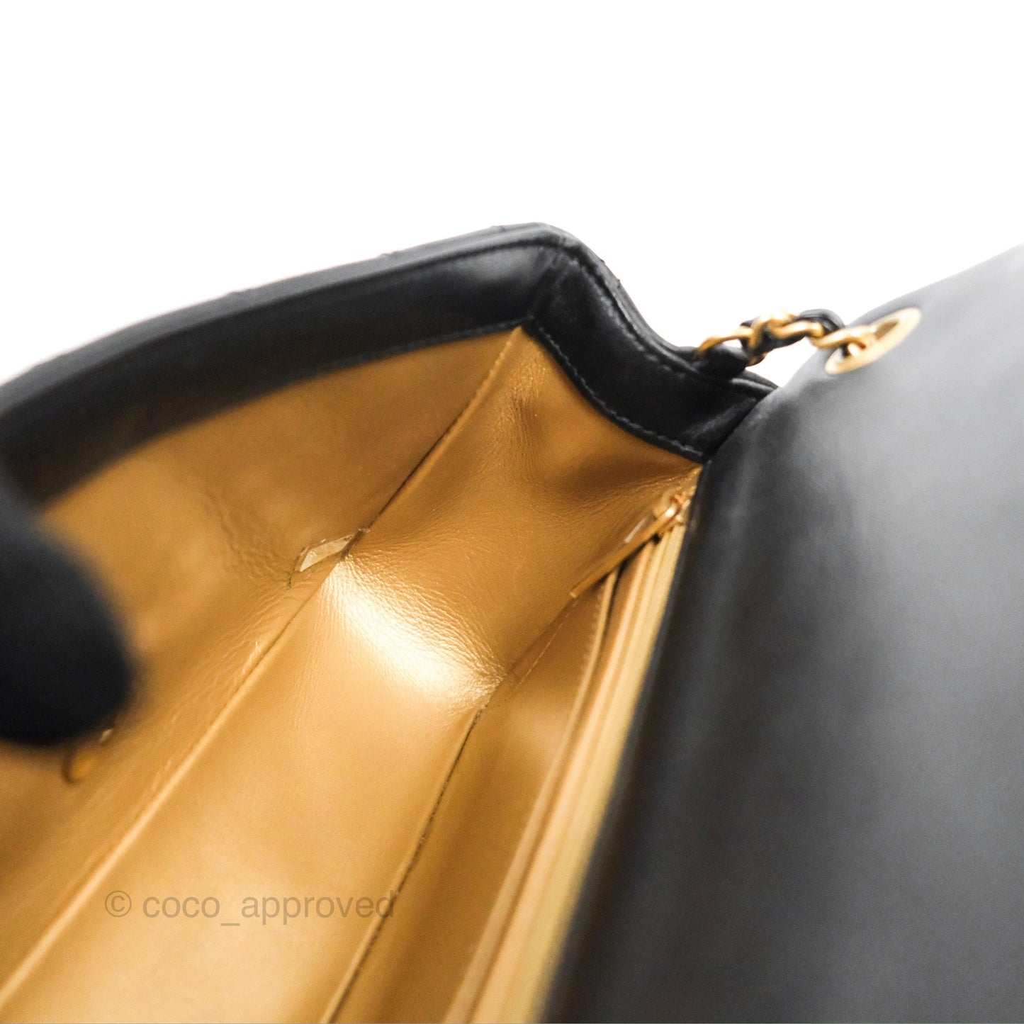 Chanel Mini Rectangular Pearl Crush Black Lambskin Aged Gold Hardware