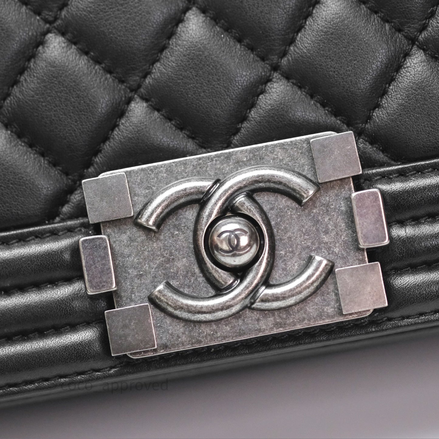 Chanel Small Boy Black Lambskin Ruthenium Hardware