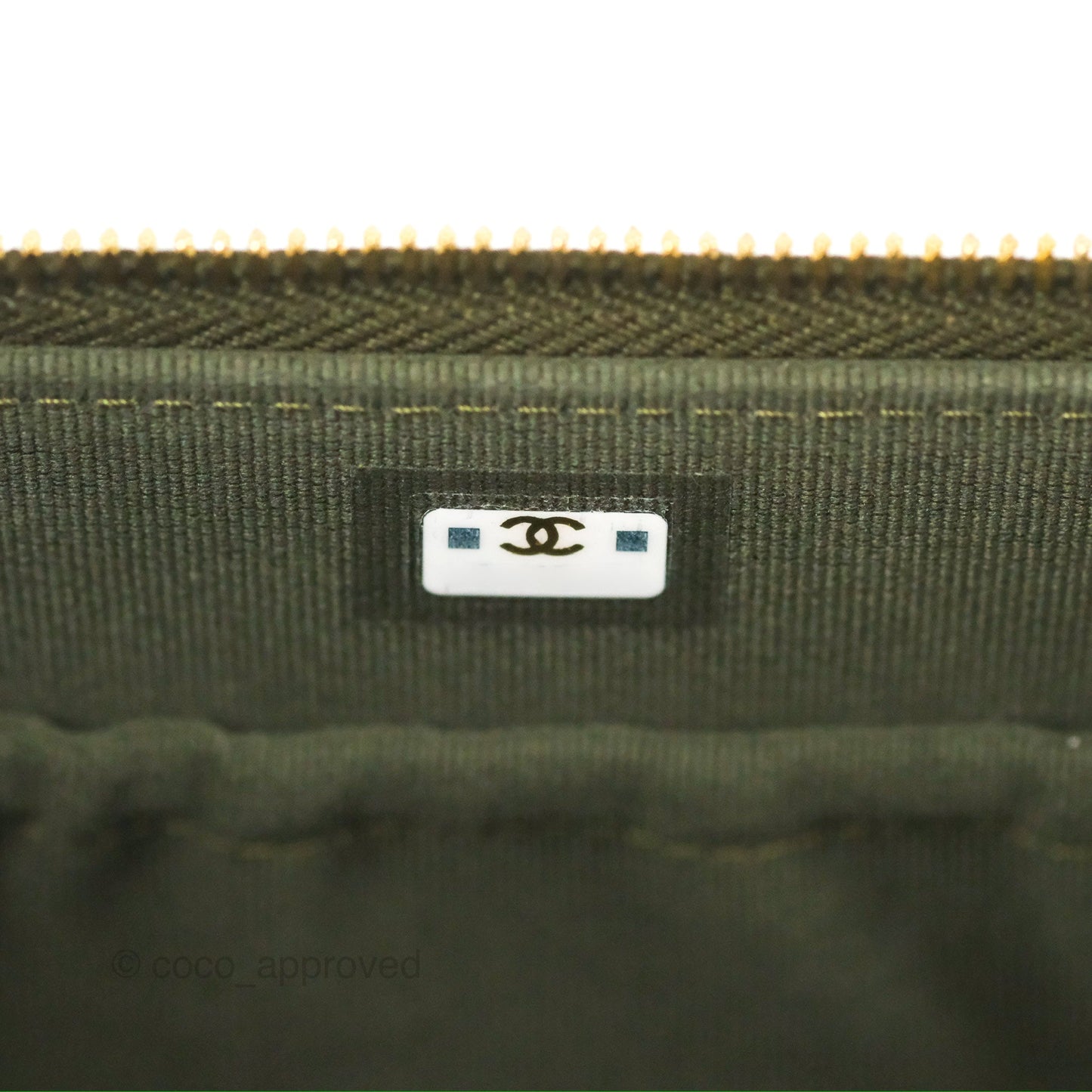 Chanel Cargo Pocket Top Handle Vanity with Chain Khaki Green Lambskin 22K