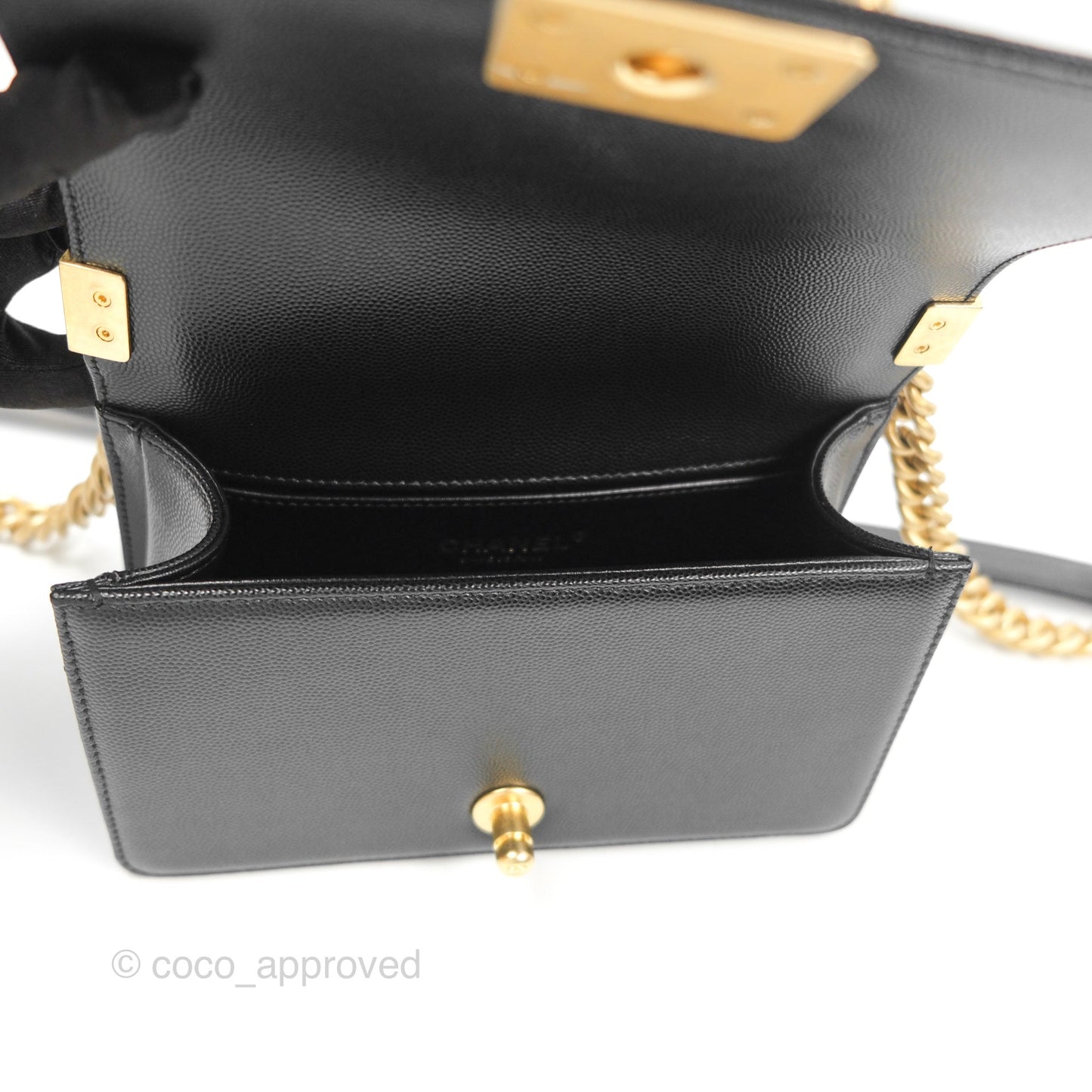Chanel Small Boy Black Caviar Gold Hardware