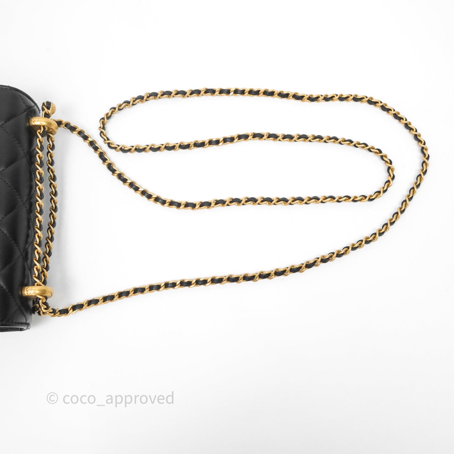 Chanel Mini Perfect Fit Adjustable Quilted Black Calfskin Aged Gold Hardware