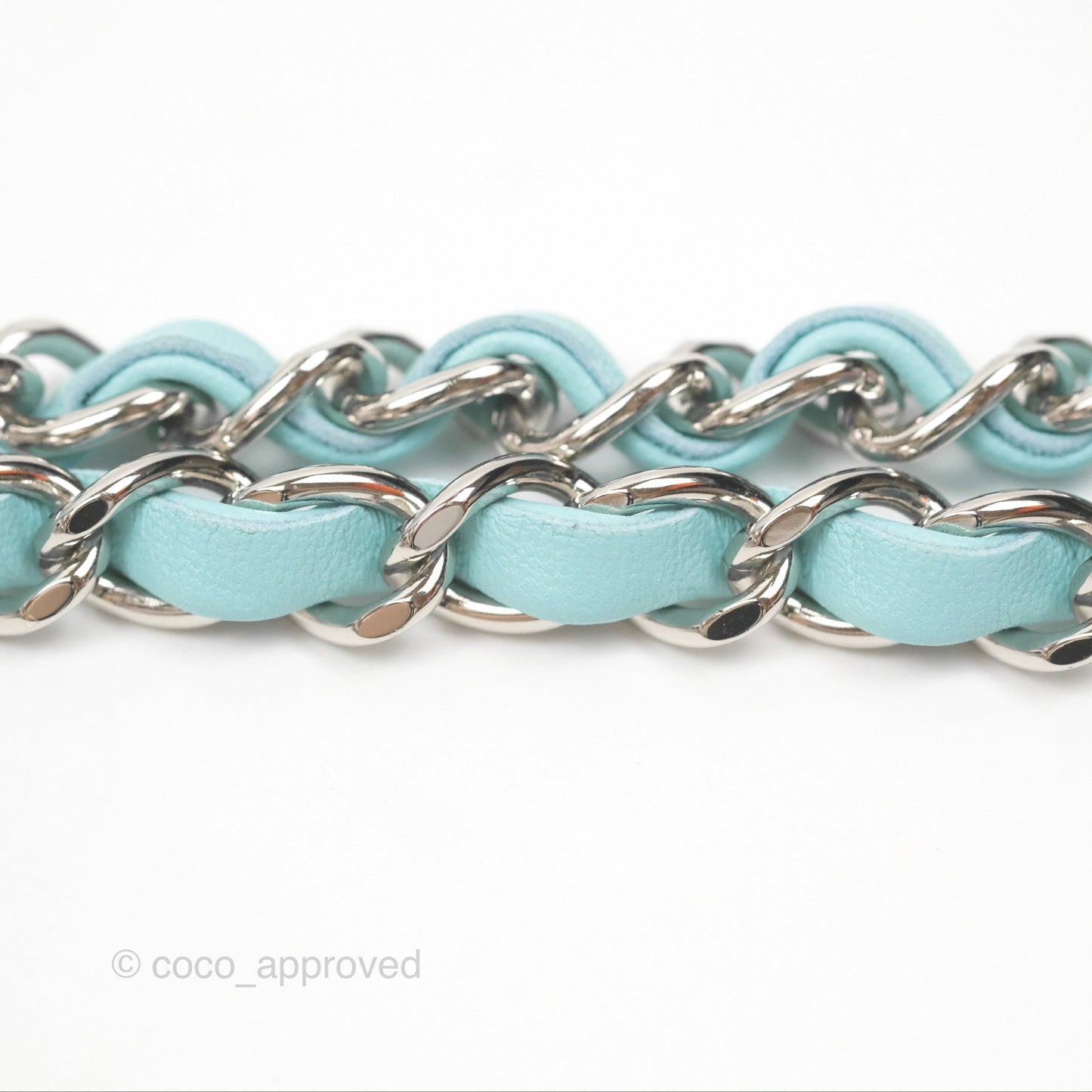 Chanel Quilted Mini Rectangular Flap Tiffany Blue Lambskin Silver Hardware