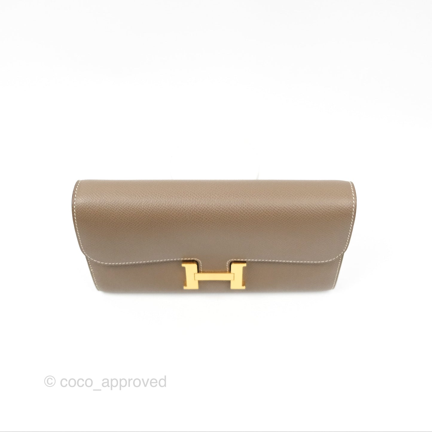 Hermès Constance To Go Wallet Etoupe Epsom Gold Hardware
