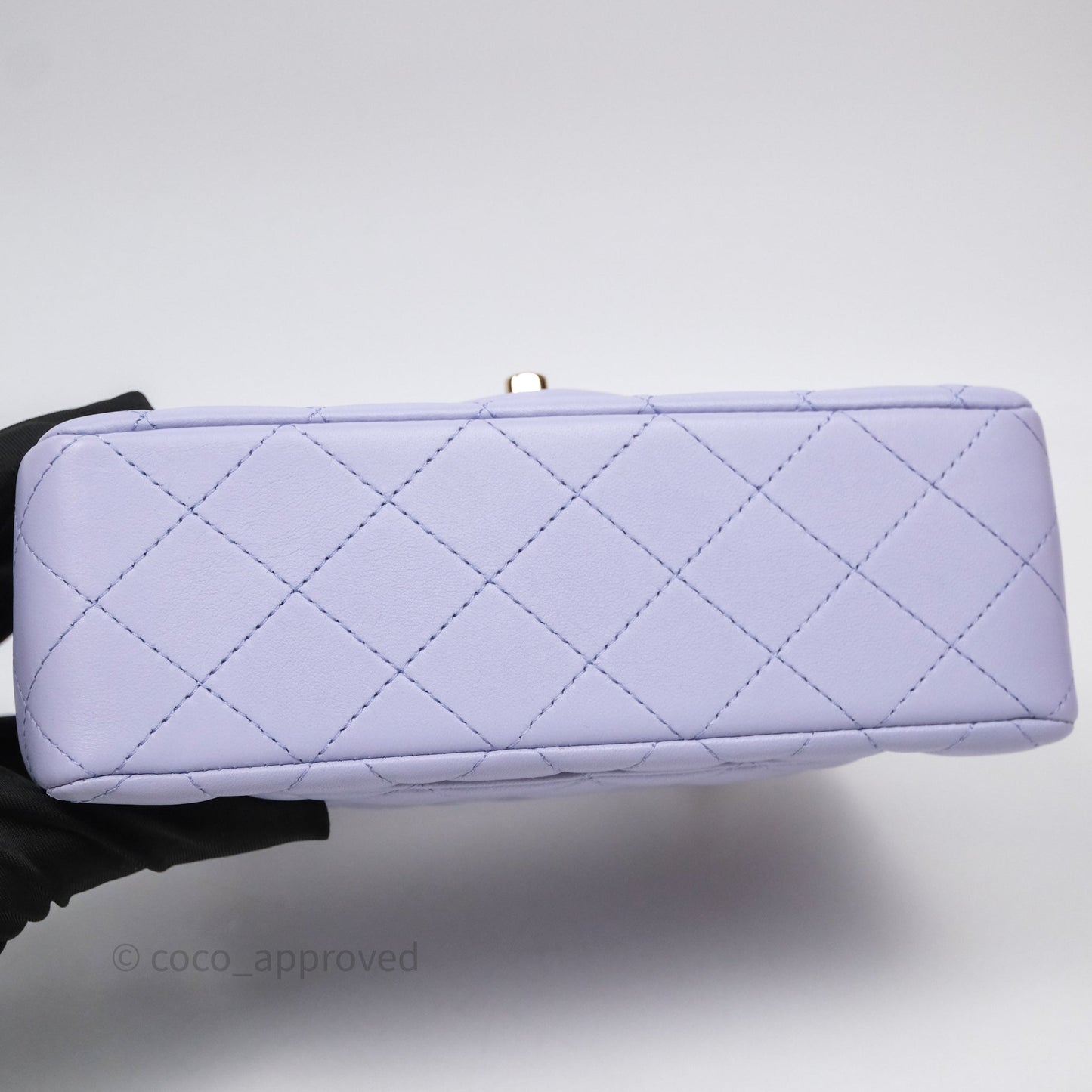 Chanel Top Handle Mini Rectangular Flap Bag Lilac Lambskin Gold Hardware