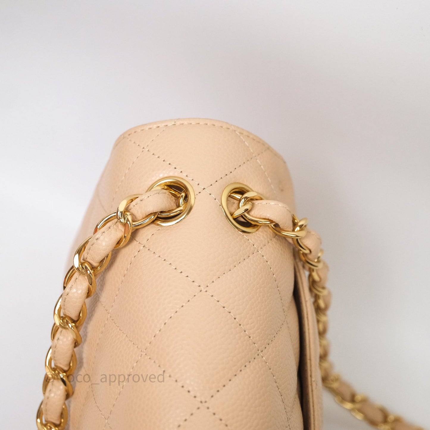 Chanel Jumbo Double Flap Beige Caviar Gold Hardware⁣⁣