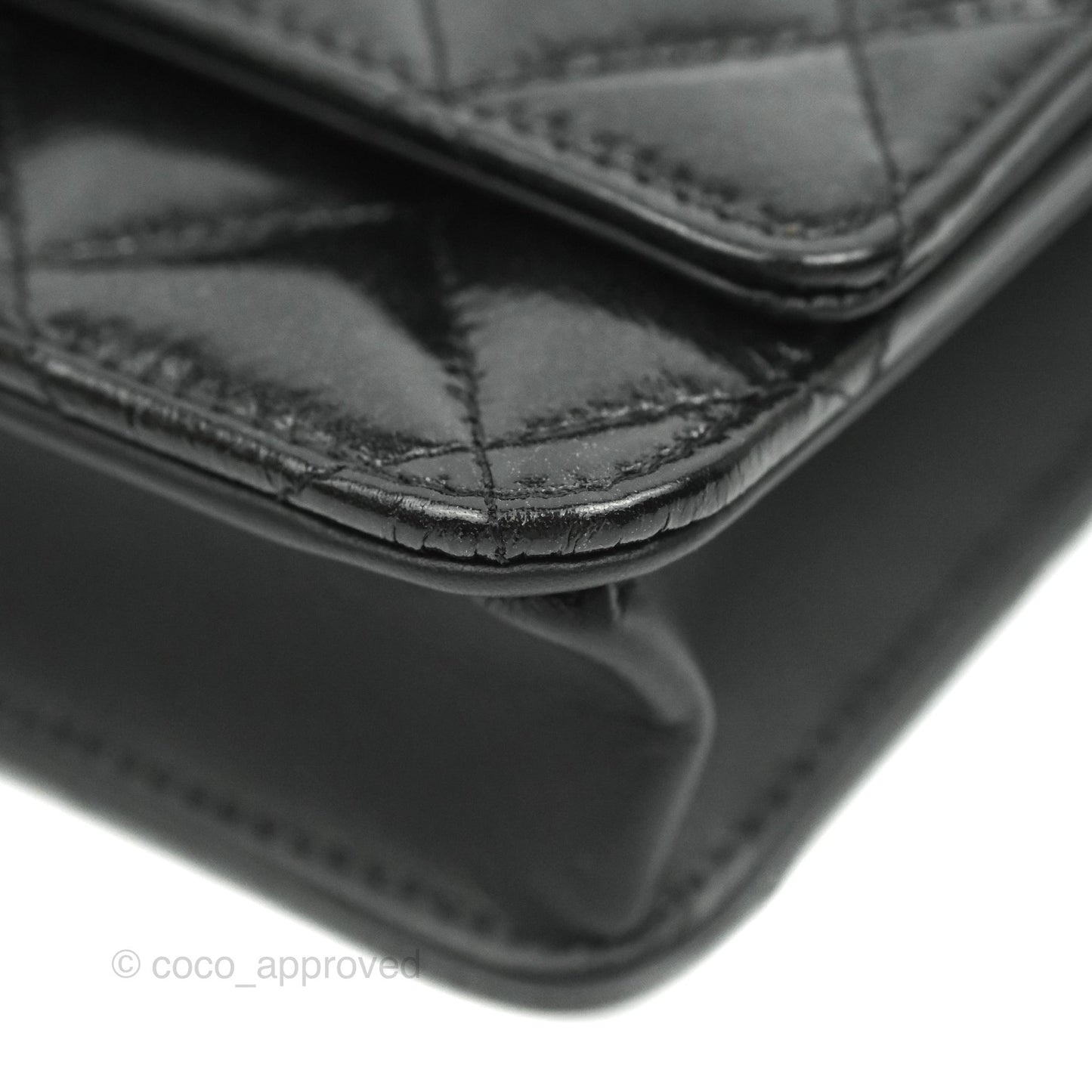 Chanel Quilted Reissue WOC Black Glazed Crumpled Calfskin Aged Gold Hardware