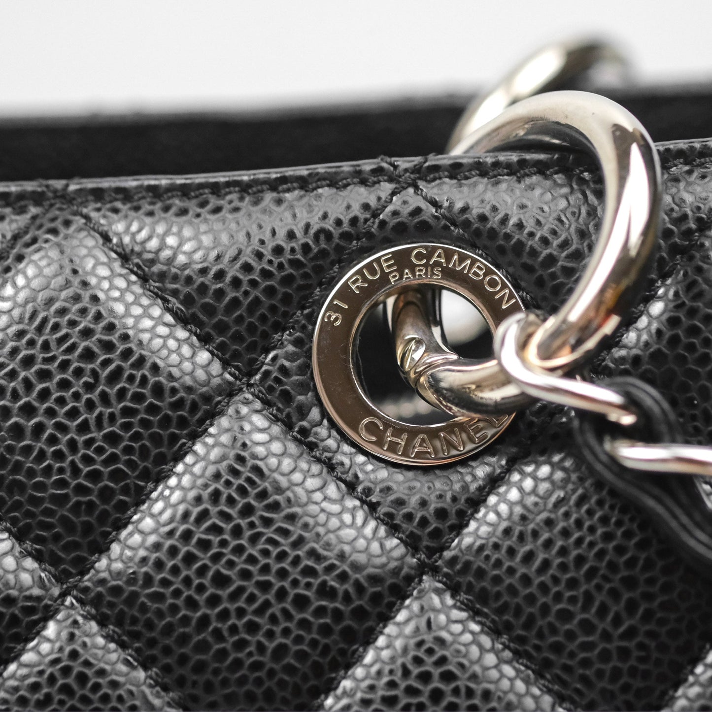 Chanel GST Black Caviar Silver Hardware