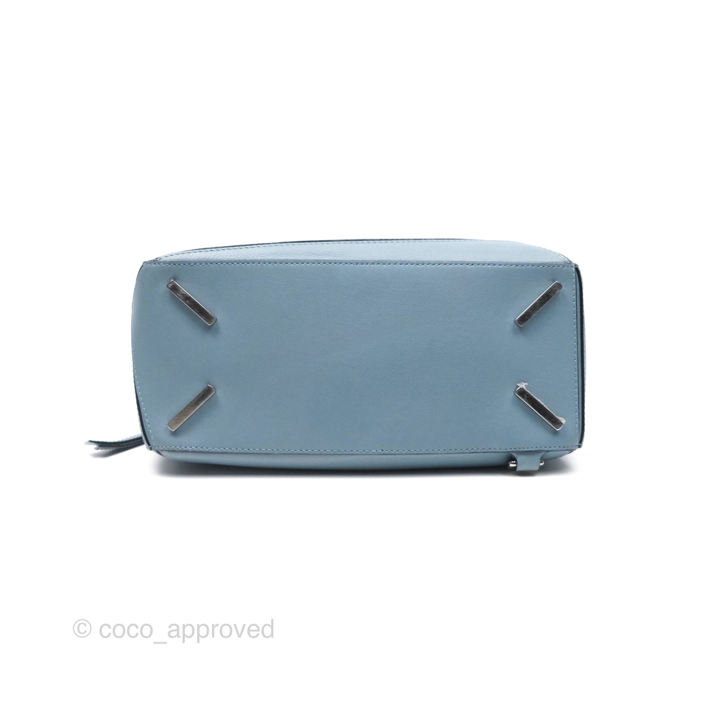 Loewe Medium Puzzle Bag Blue Calfskin Silver Hardware