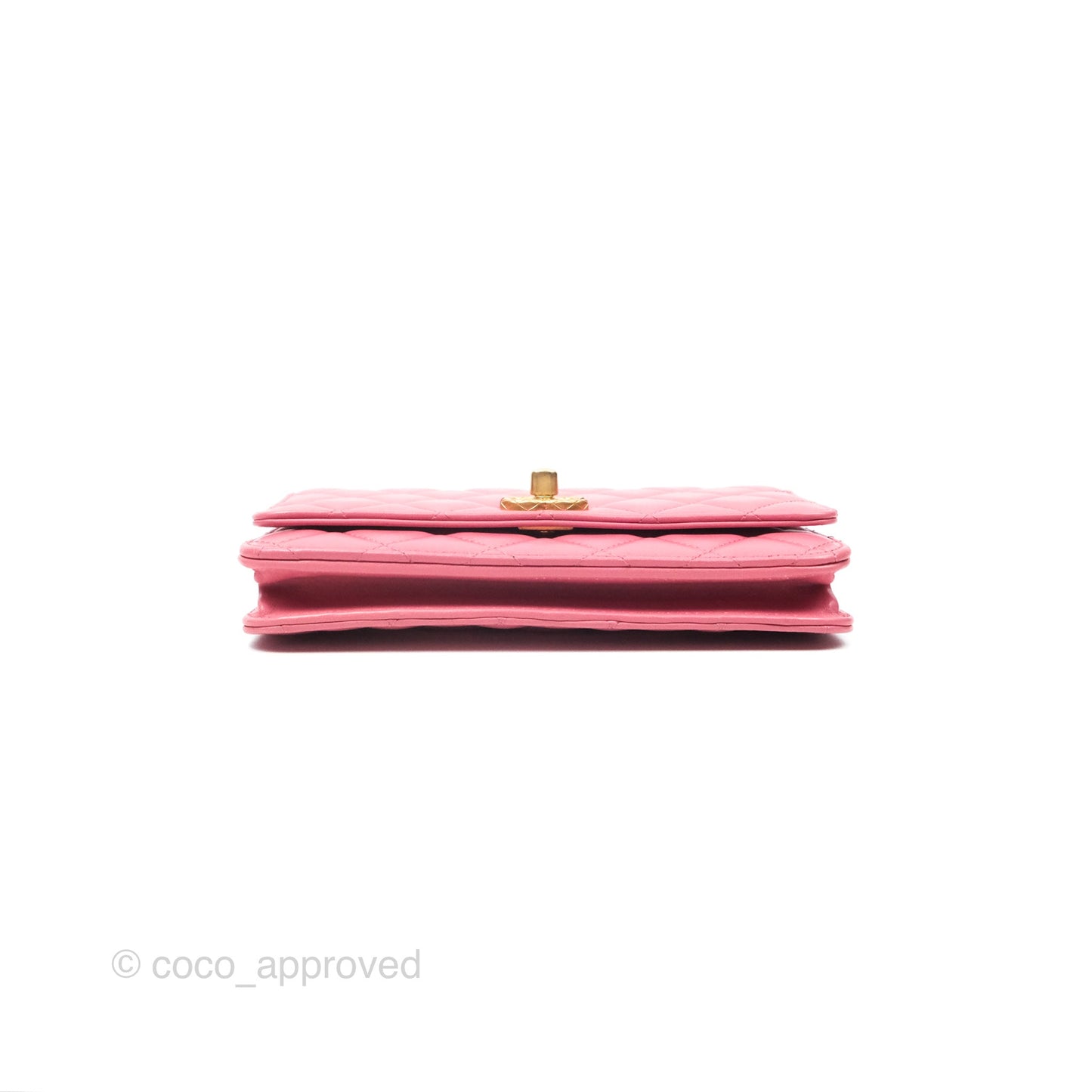 Chanel All Slide Wallet on Chain WOC Adjustable Chain Quilted Pink Lambskin
