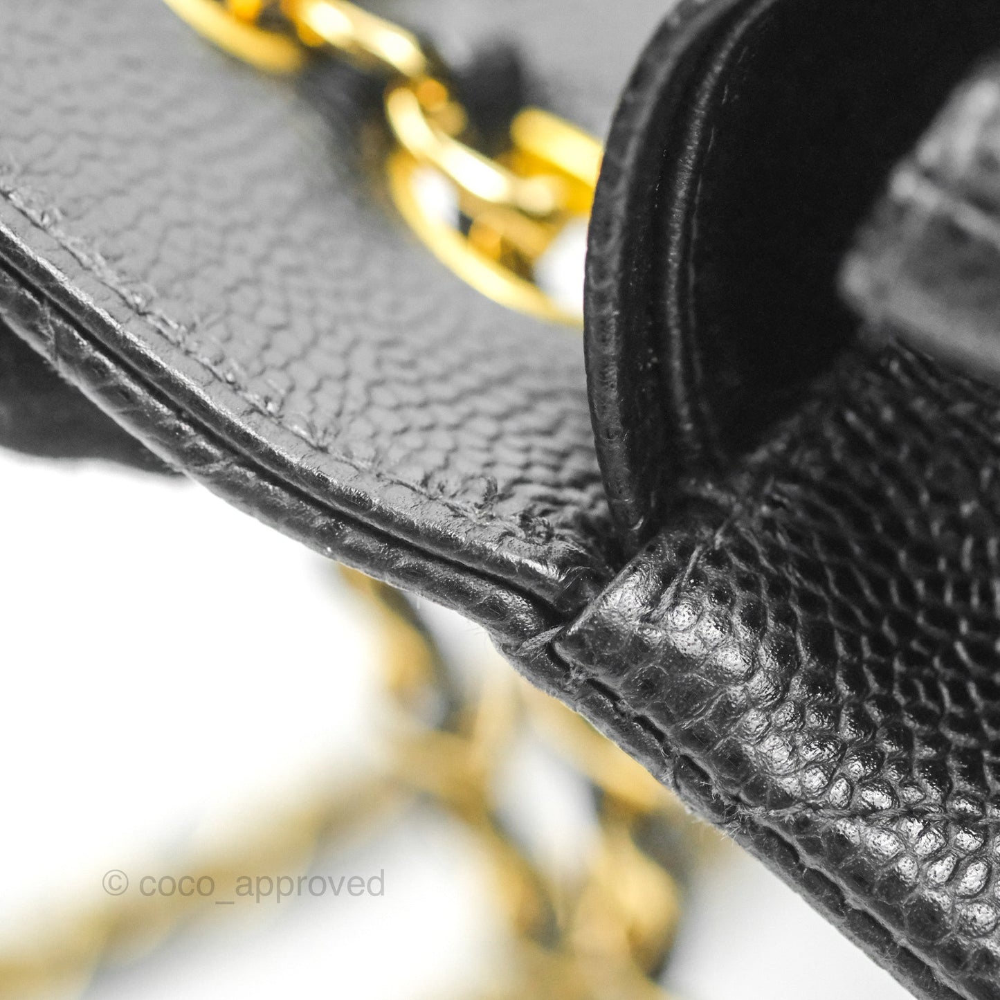 Chanel Vintage Classic Small S/M Flap Black Caviar 24K Gold Hardware