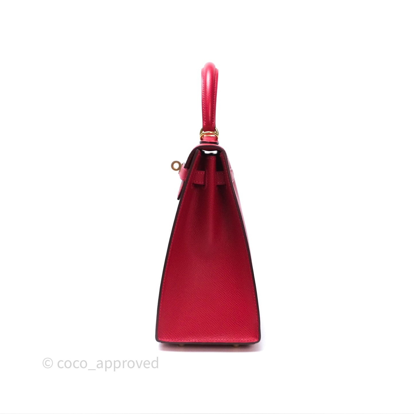 Hermès Sellier Kelly 25 Rouge Casaque Q5 Epsom Gold Hardware