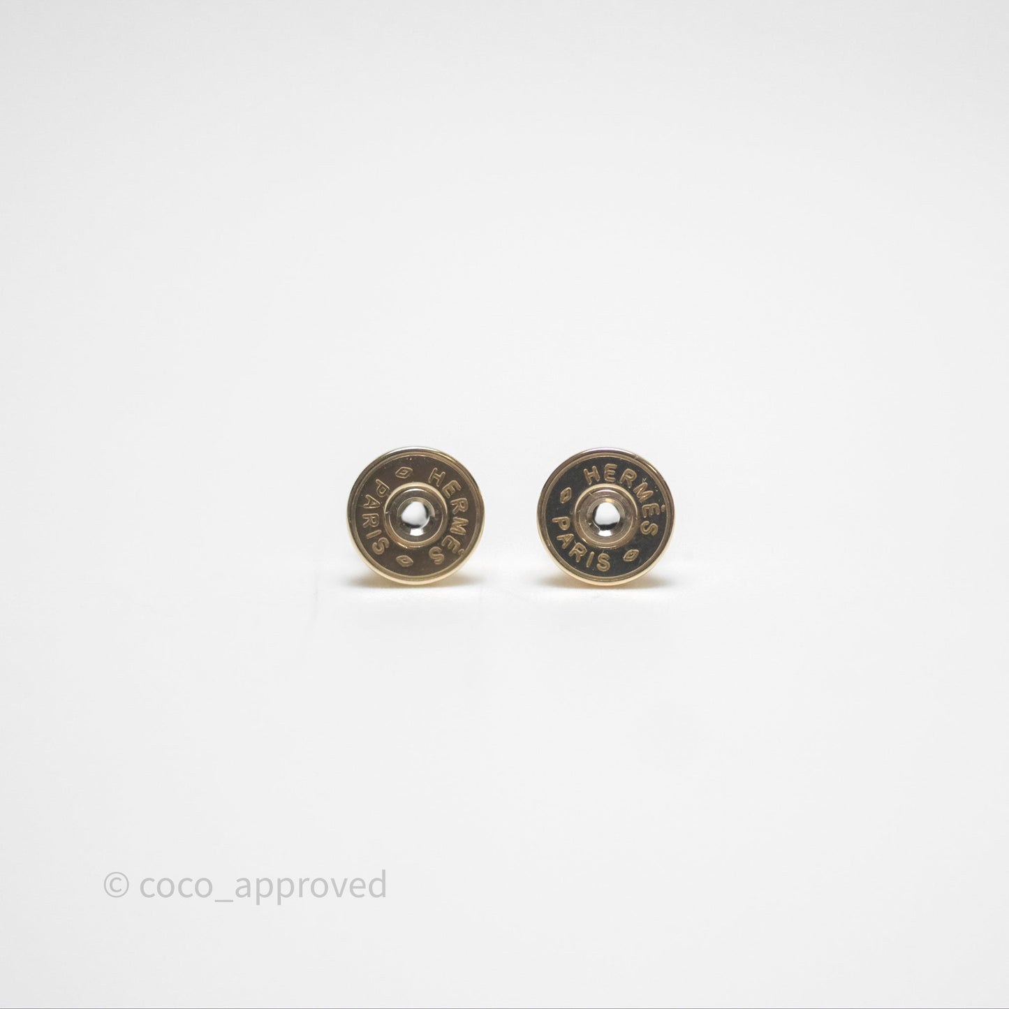 Hermès Sur Mer Earrings Small Model Black/ Gold Tone