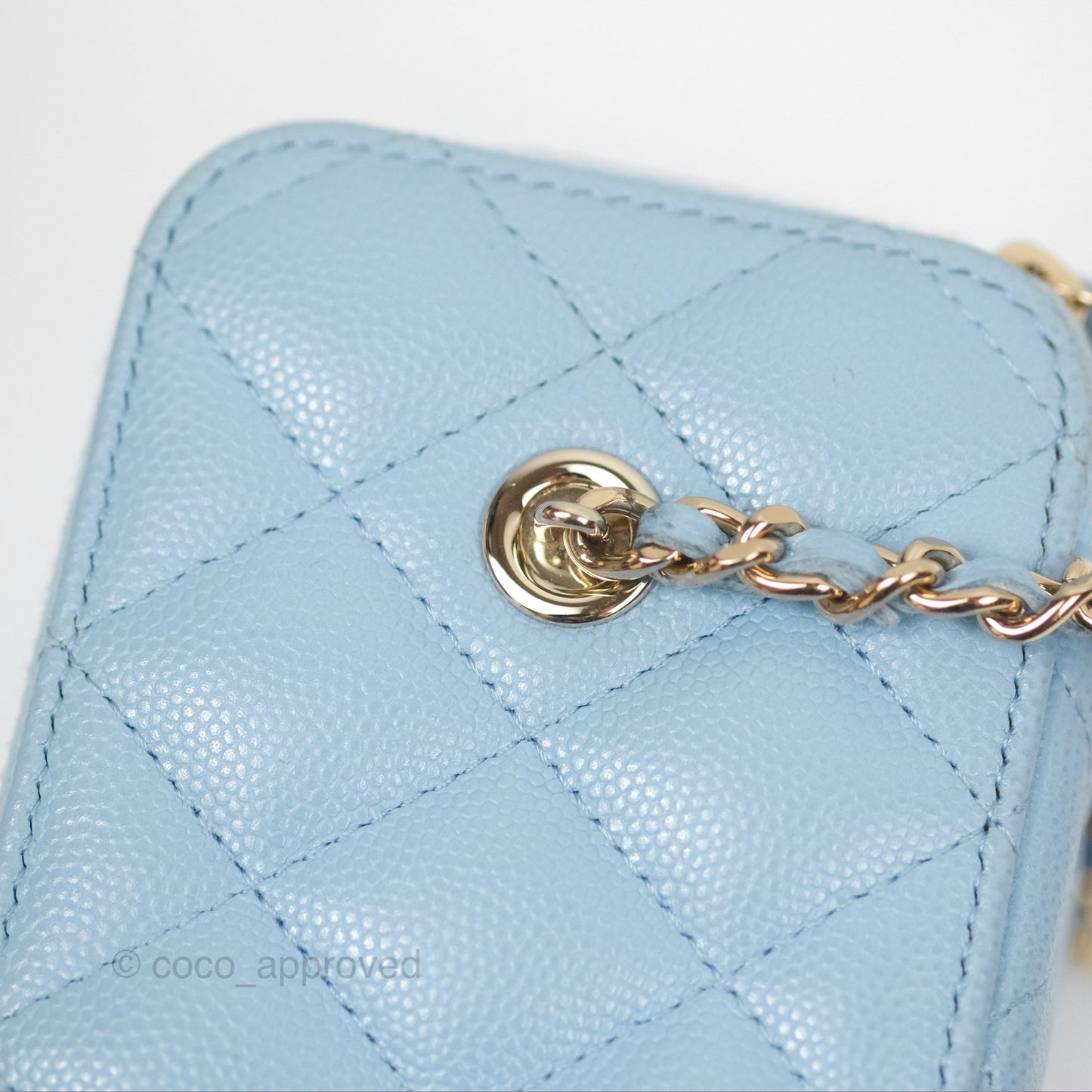 Chanel Classic Vanity With Chain Blue Caviar Gold Hardware