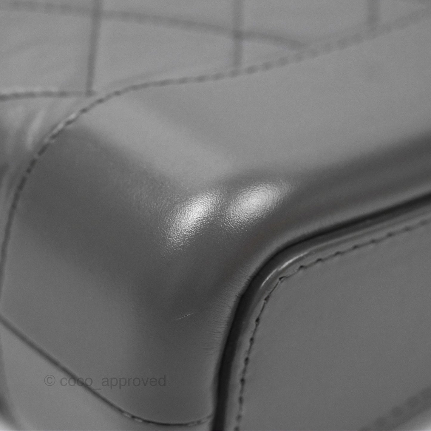 Chanel Small Gabrielle Hobo Quilted Dark Grey Aged Calfskin