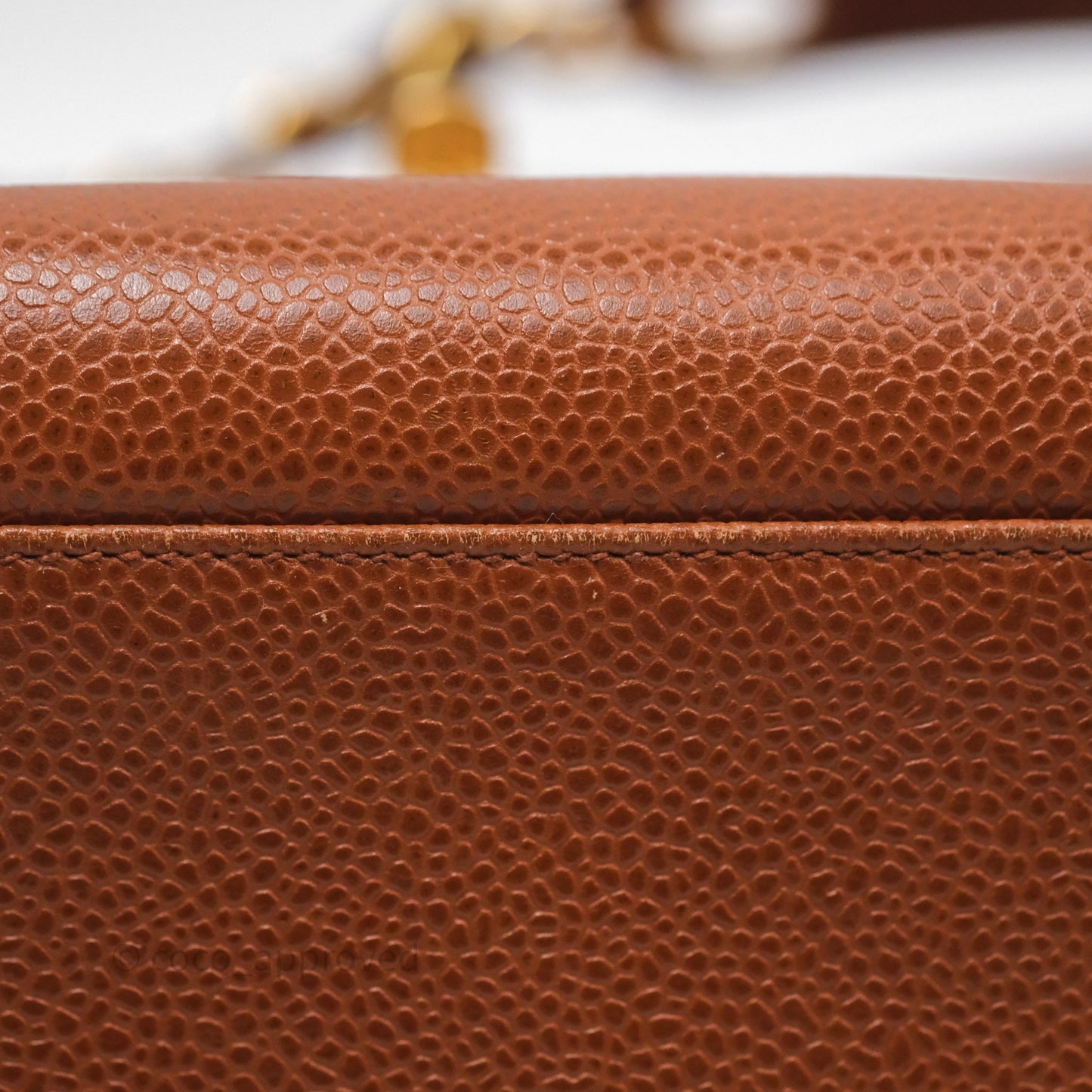 Chanel Vintage Tote Caramel Caviar 24K Gold Hardware