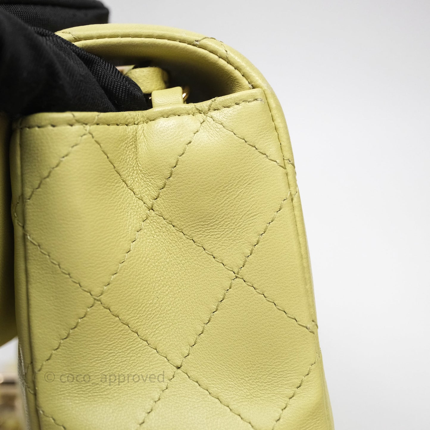 Chanel Mini Rectangular Flap Quilted Green Lambskin Gold Hardware