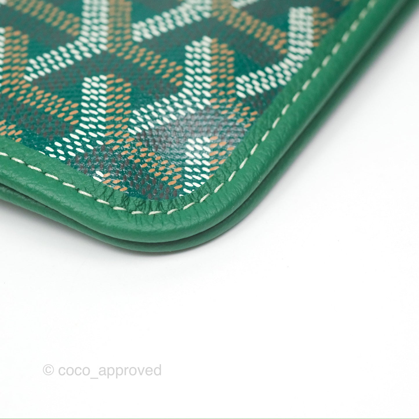 Goyard Plumet Pocket Wallet Green Goyardine Canvas