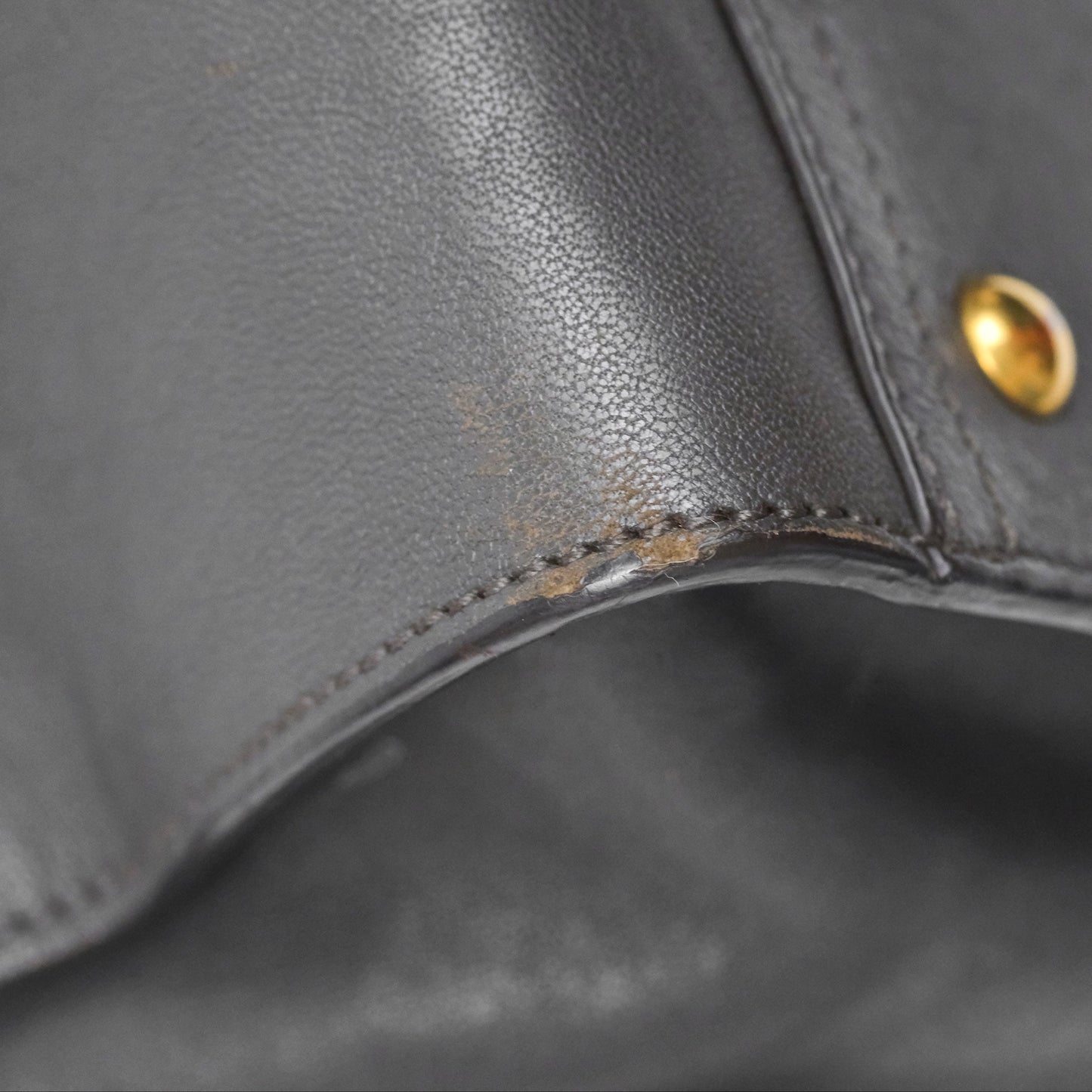 Saint Laurent Chyc Bag Dark Grey Calfskin Gold Hardware