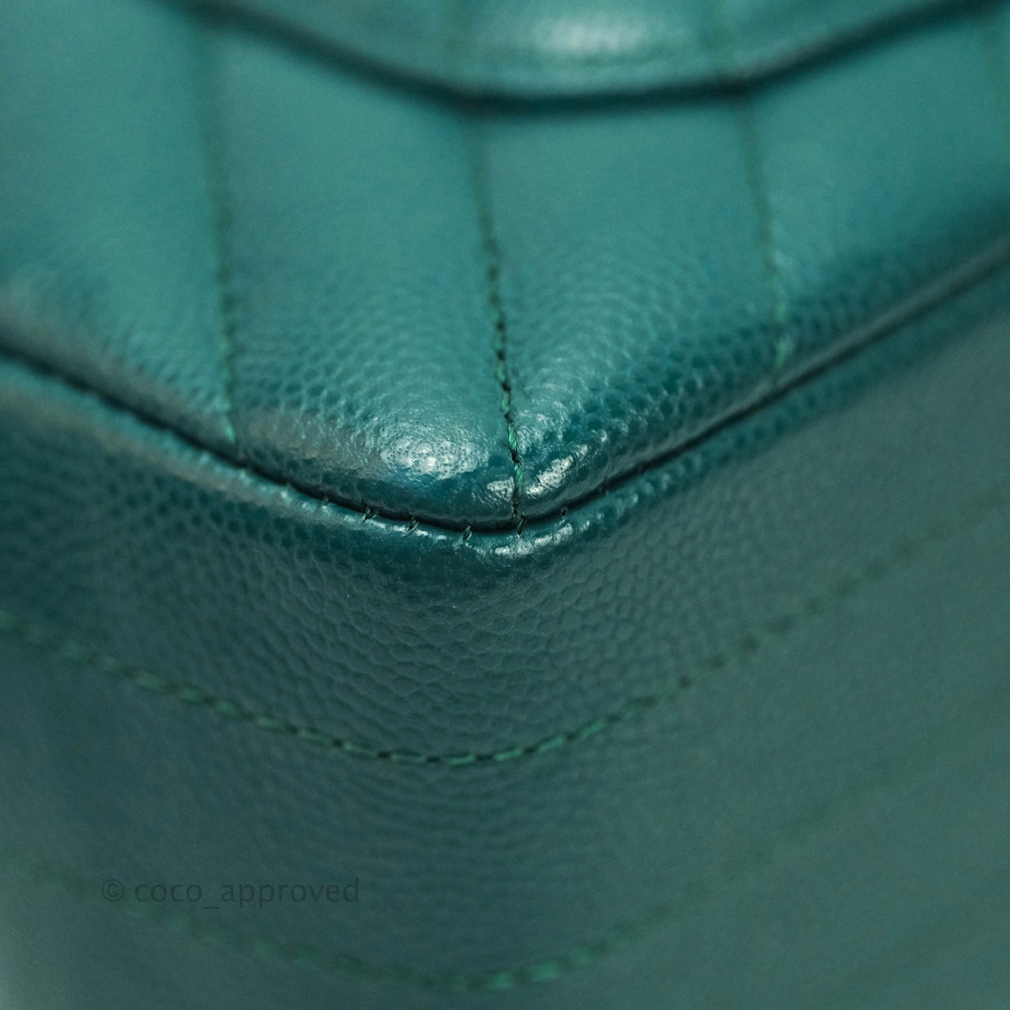 Chanel Chevron Mini Rectangular Caviar Flap Bag Dark Green Gold Hardware