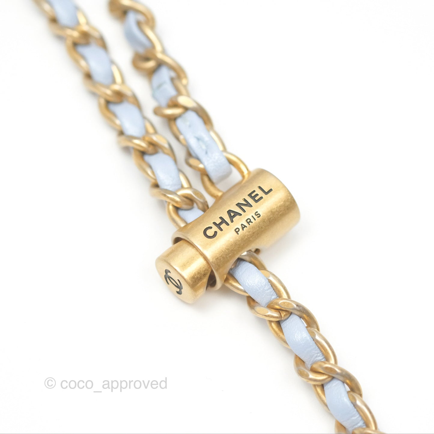 Chanel Quilted My Perfect Mini Iridescent Blue Caviar Aged Gold Hardware