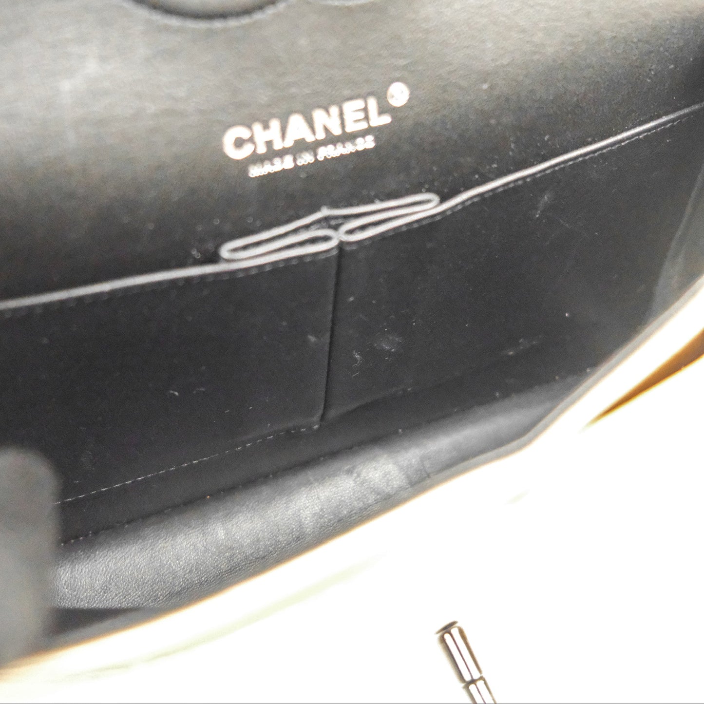 Chanel Classic M/L Medium Flap Quilted Metallic Gold Lambskin Gun Metal