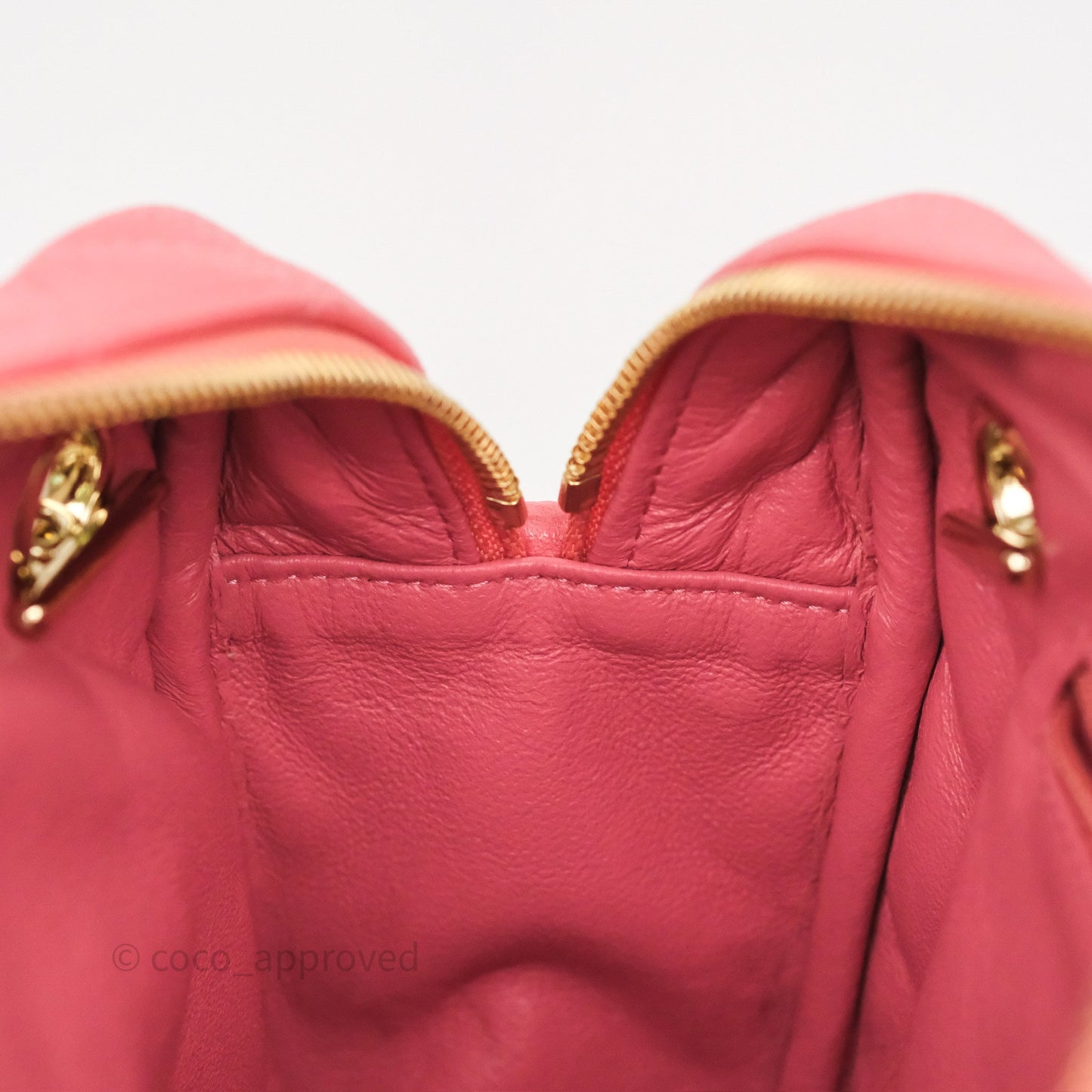 Chanel Camera Case Quilted Pink Shiny Caviar Gold Hardware