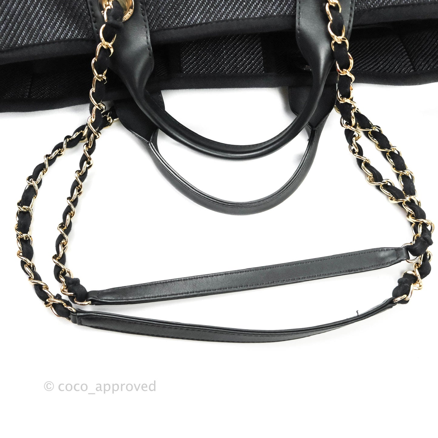 Chanel Large Deauville Charcoal Grey Canvas