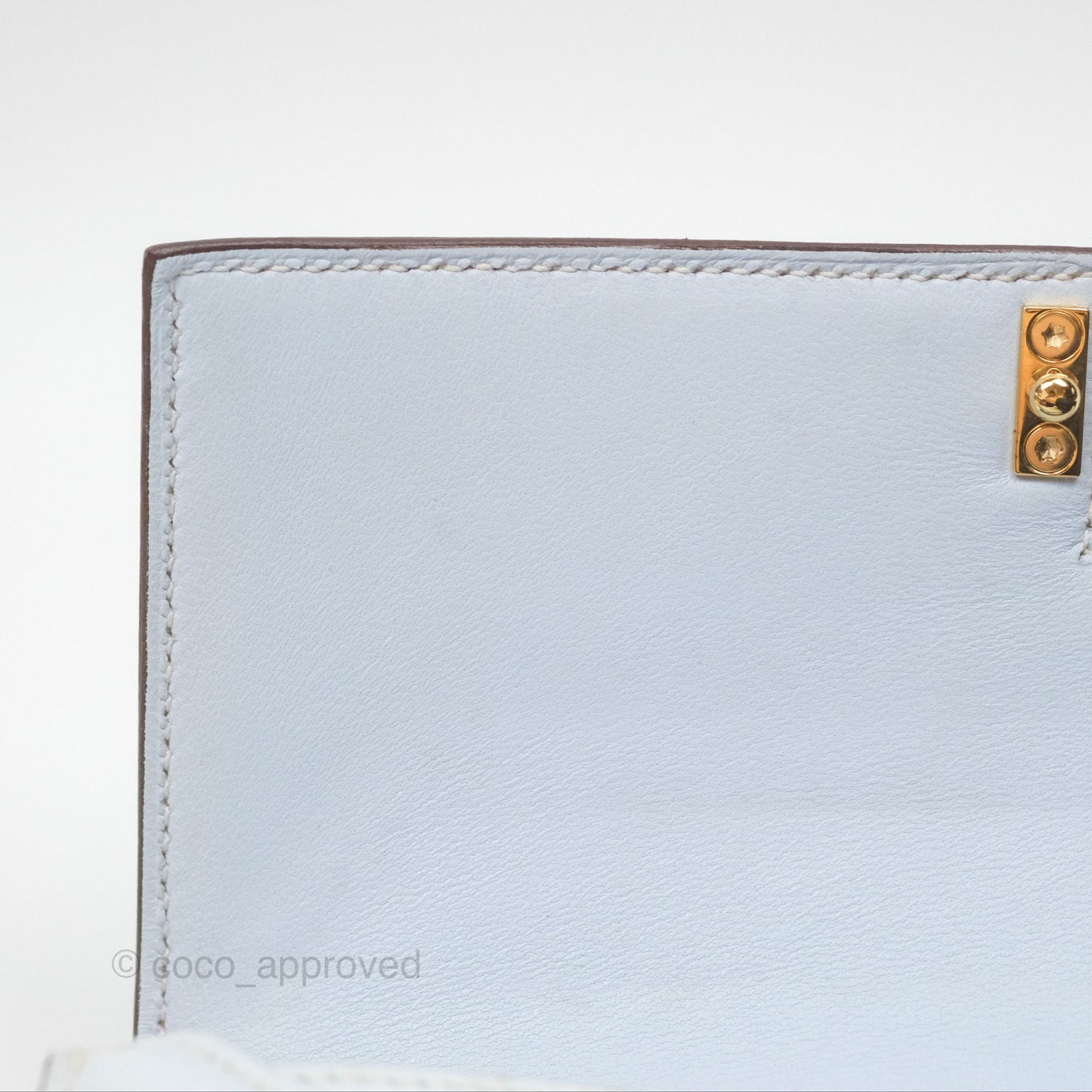 Hermes Mini Verrou Bleu Brume Chèvre Mysore Gold Hardware