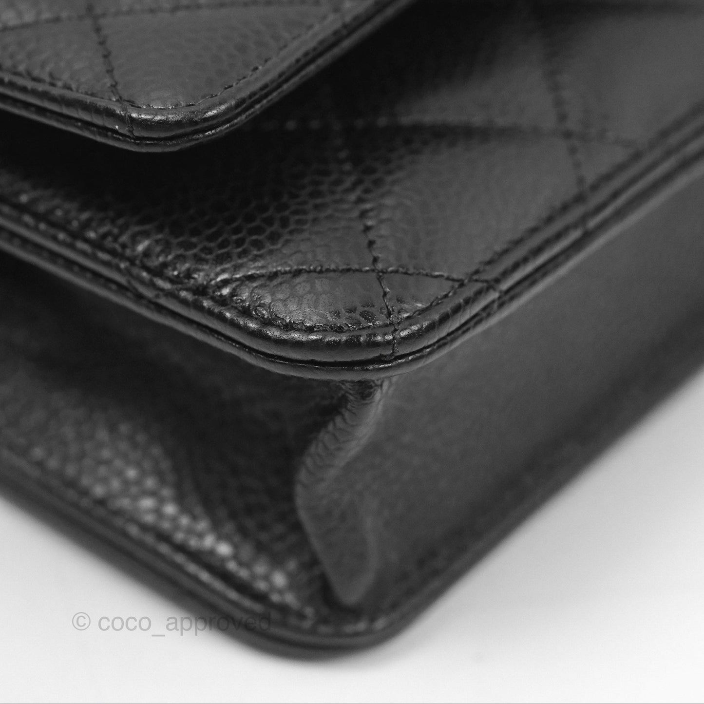 Chanel Quilted Classic Wallet On Chain WOC Black Caviar Gold Hardware
