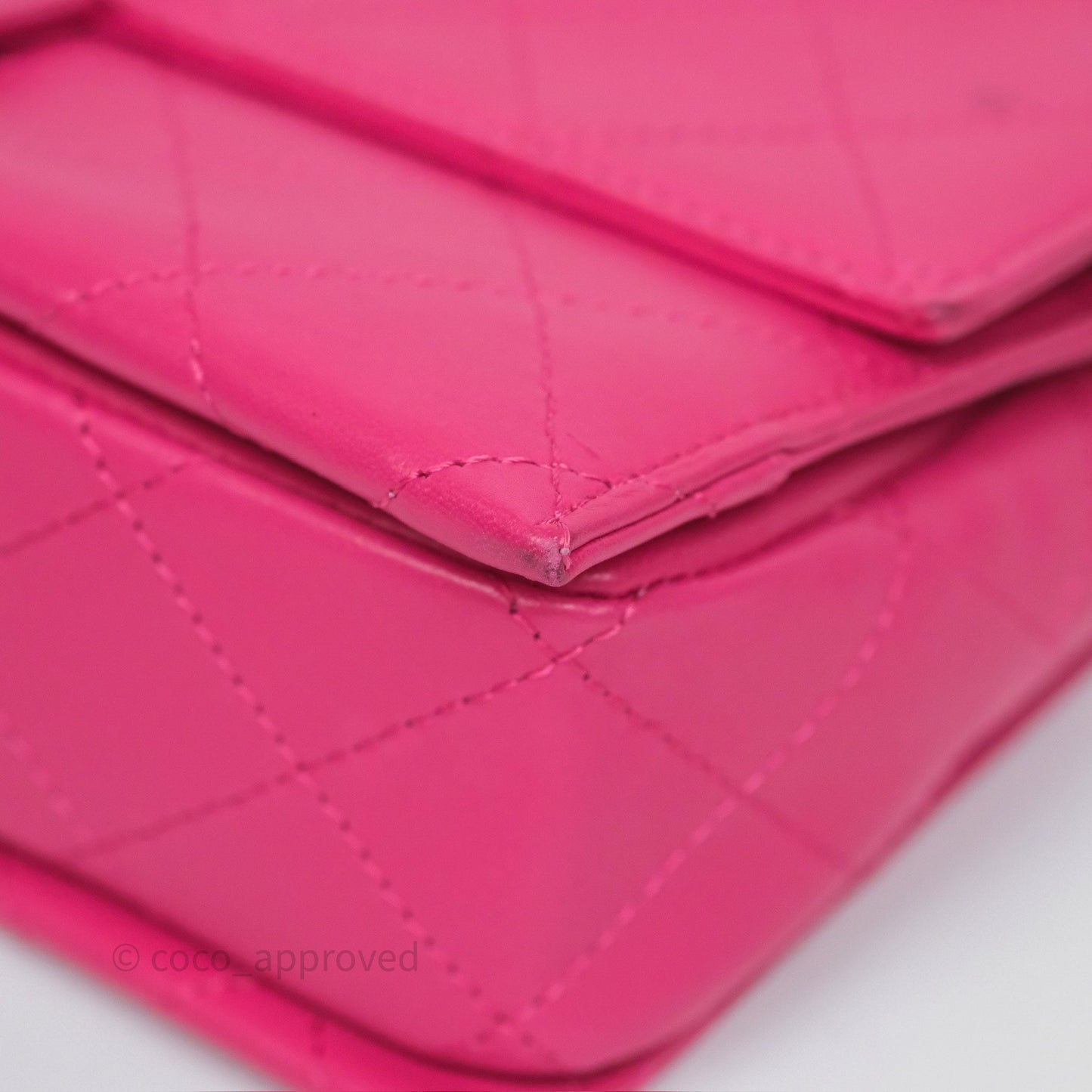 Chanel Stitched Double Flap Bag Pink Calfskin Silver Hardware