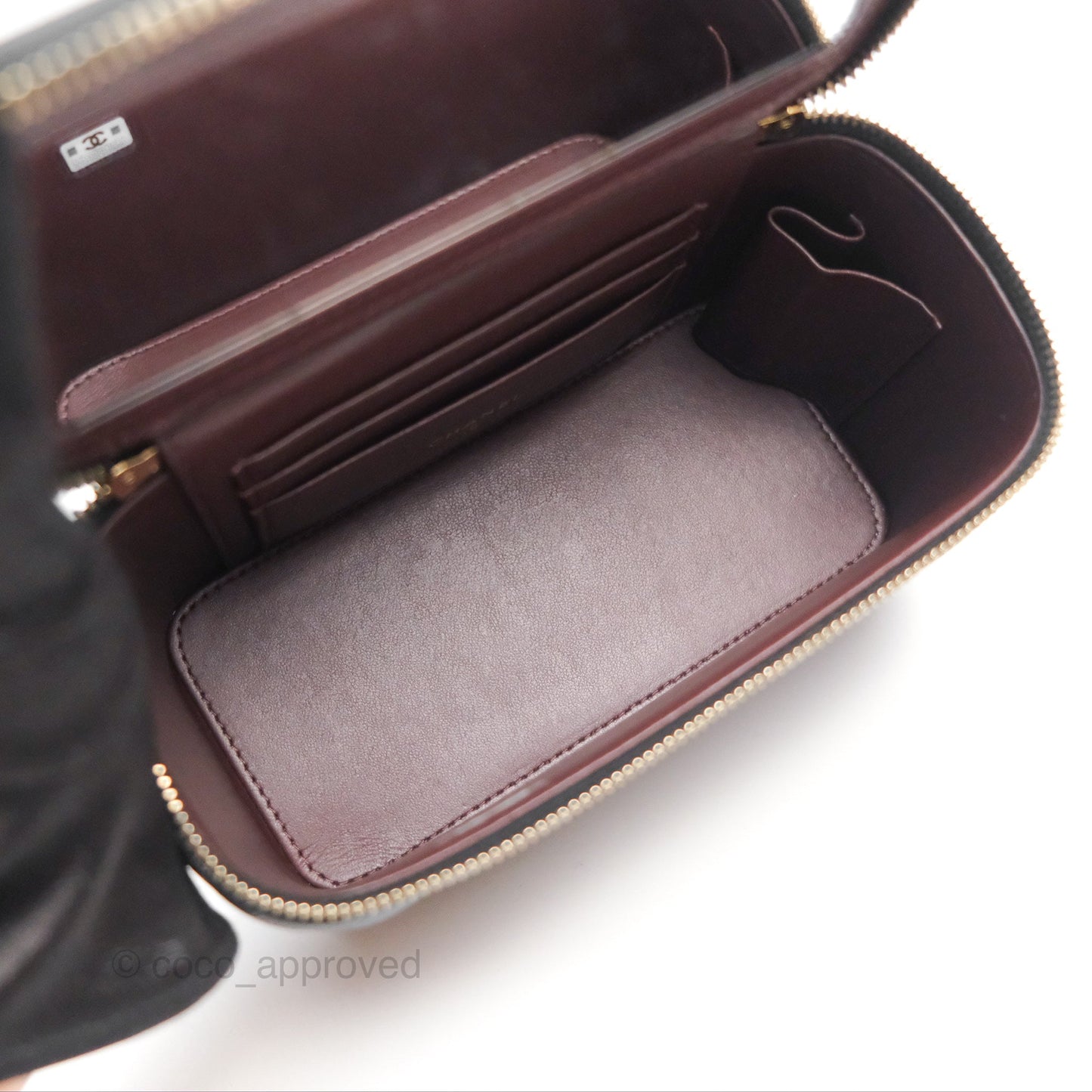 Chanel Vanity Rectangular With Chain Black Caviar Gold Hardware