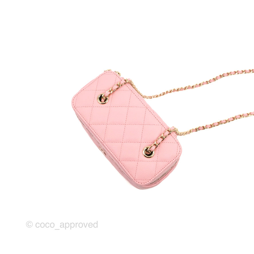 Chanel Vanity with Chain Pink Caviar Gold Hardware