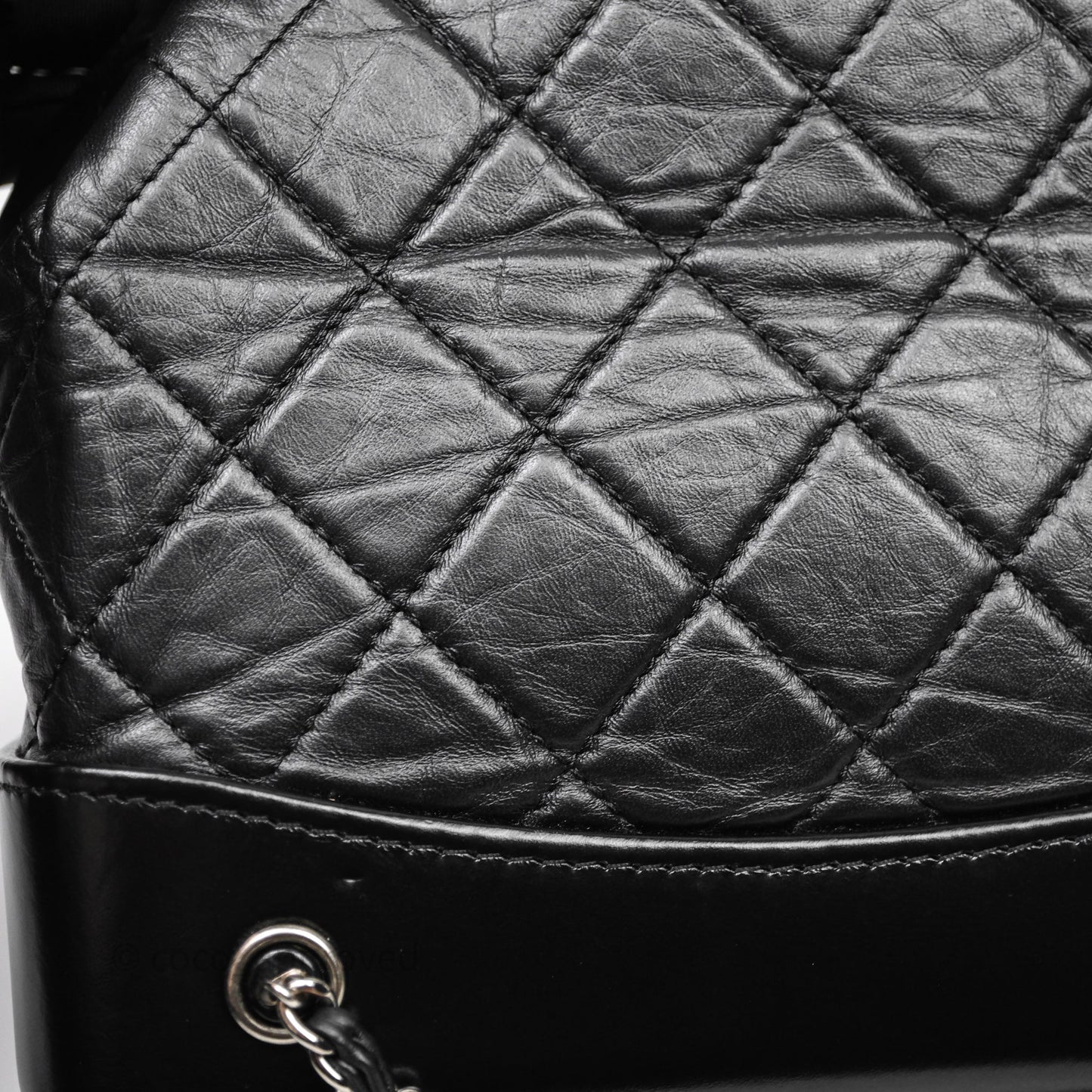 Chanel Small Gabrielle Backpack Quilted Black Aged Calfskin