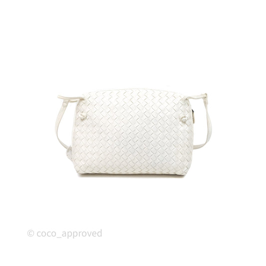Bottega Veneta Nodini Crossbody Bag White Nappa Intrecciato