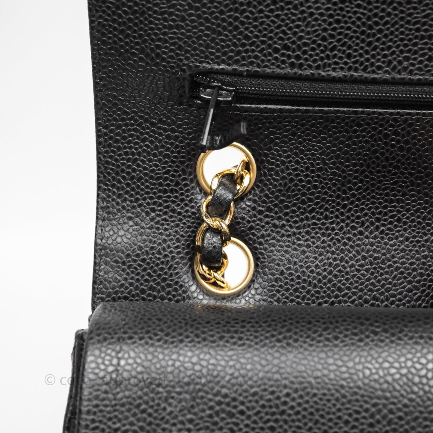 Chanel Classic M/L Medium Flap Quilted Black Caviar Gold Hardware
